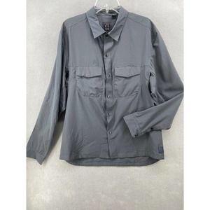 VTG‎ 1946 Shirt Mens Gray Size XL Long Sleeve Stretch Snap Dress Collar New